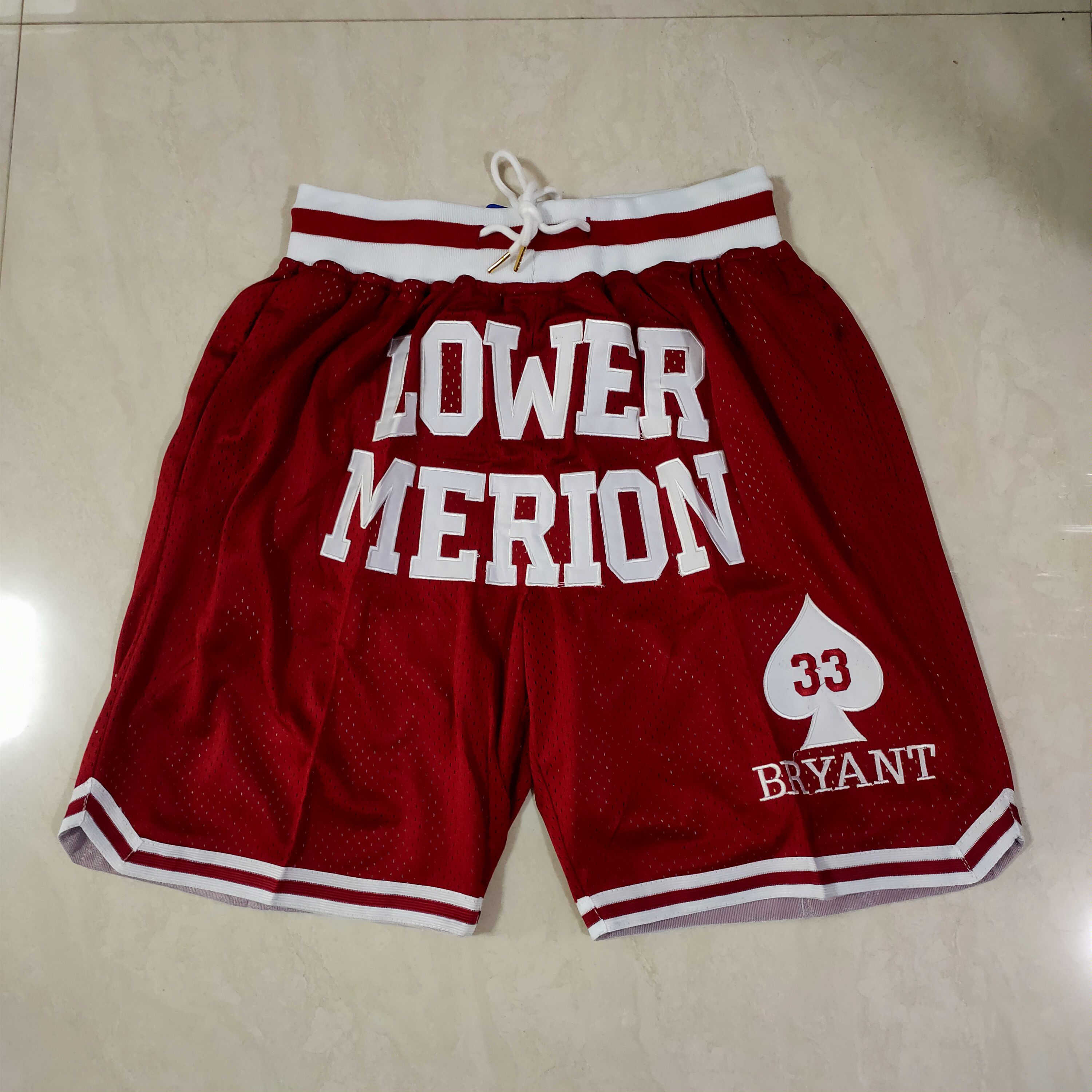 Men NBA 2021 Kobe high school Red Shorts->more jerseys->NBA Jersey